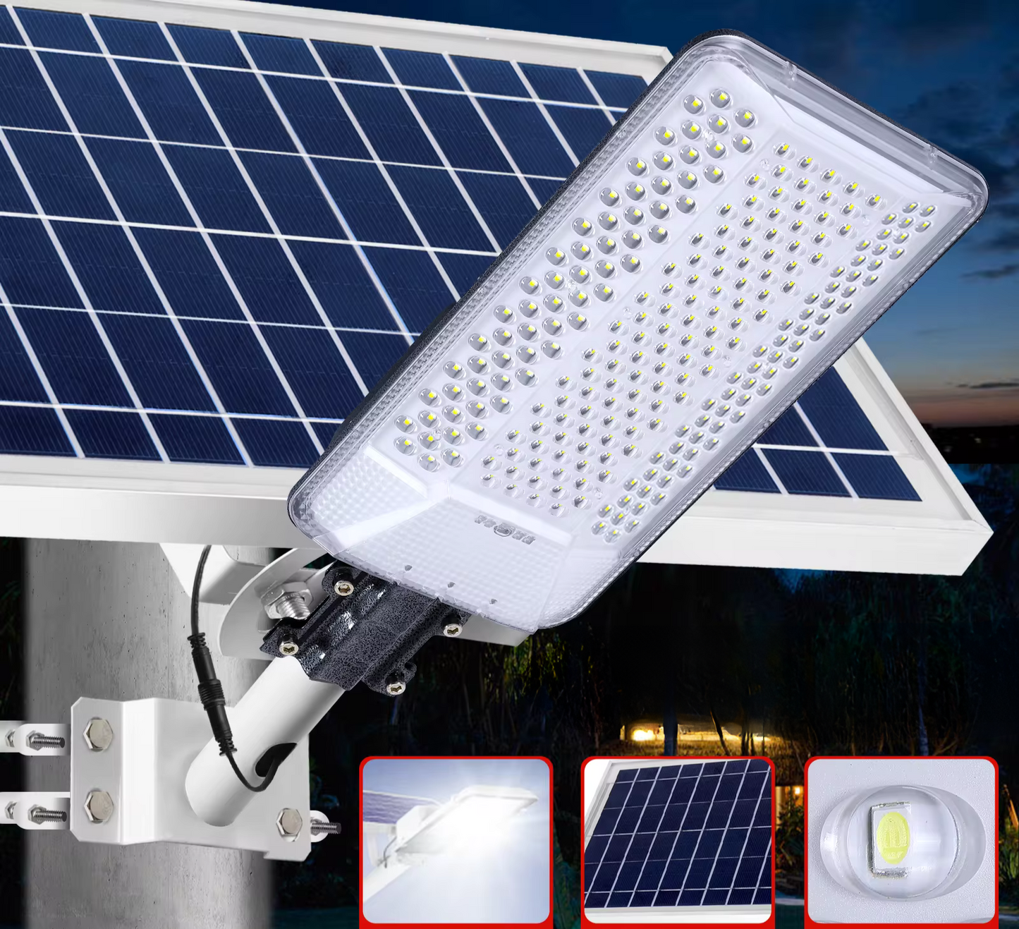 Lampadaire solaire LED avec capteur